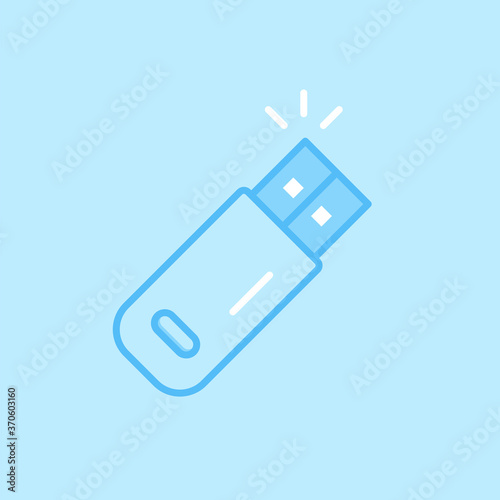 Memory Stick USB Blue Vector Icon Background