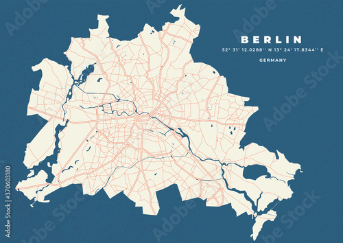 Berlin map vector poster flyer
