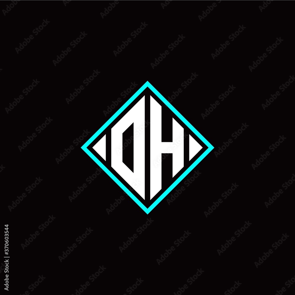 Initial O H letter with square style logo template vector Initial O H letter with square style logo template vector