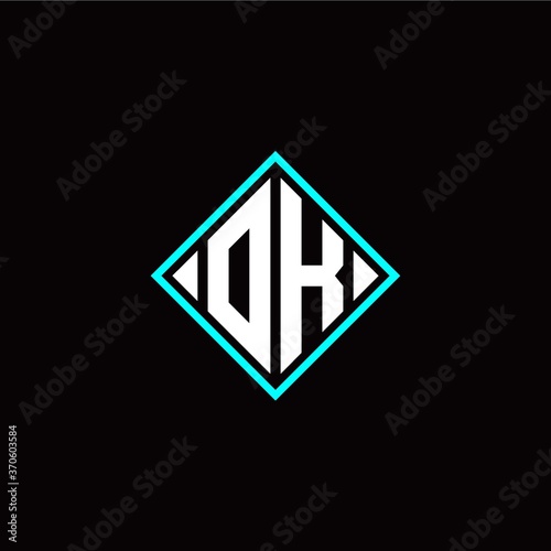 Free Download Initial O K letter with square style logo template vector - GFXLoad