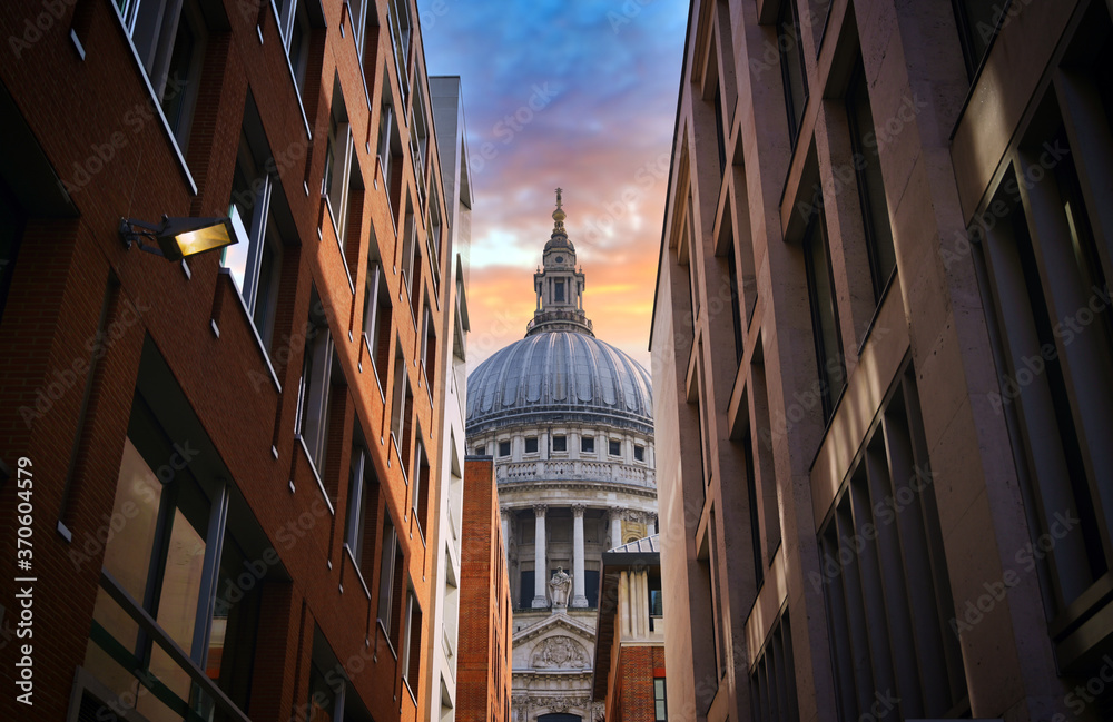 St. Paul's Cathedral located in Central London, UK.
