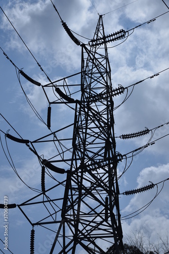 Electricity pylon near Neriyamangalam power house in Kerala, India