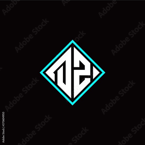 Initial Q Z letter with square style logo template vector Free Download Initial Q Z letter with square style logo template vector - GFXLoad