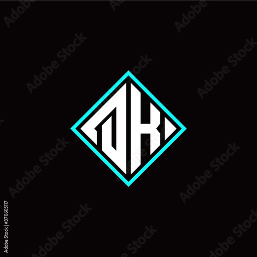 Initial Q K letter with square style logo template vector Free Download Initial Q K letter with square style logo template vector - GFXLoad