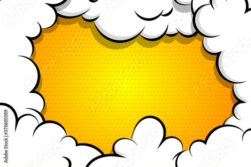 Comic book cartoon speech bubble for text