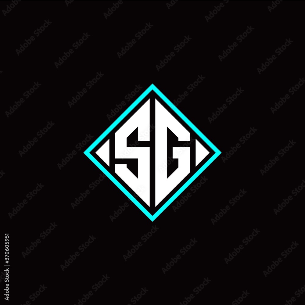 Initial S G letter with square style logo template vector Initial S G letter with square style logo template vector