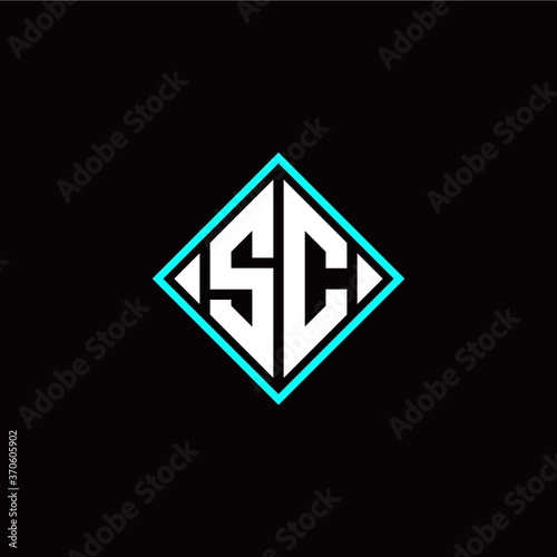 Initial S C letter with square style logo template vector Free Download Initial S C letter with square style logo template vector - GFXLoad