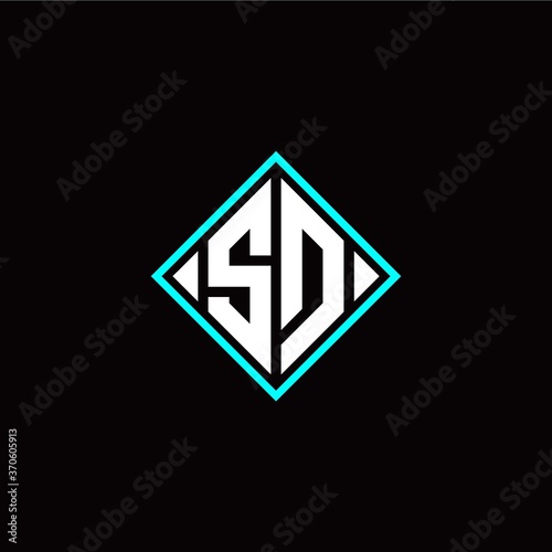 Initial S D letter with square style logo template vector Free Download Initial S D letter with square style logo template vector - GFXLoad