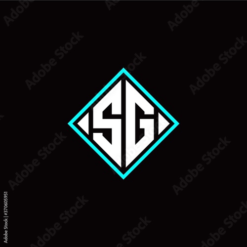 Initial S G letter with square style logo template vector Free Download Initial S G letter with square style logo template vector - GFXLoad