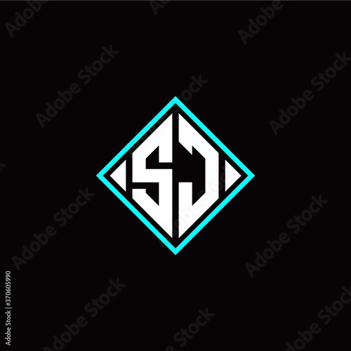 Free Download Initial S J letter with square style logo template vector - GFXLoad