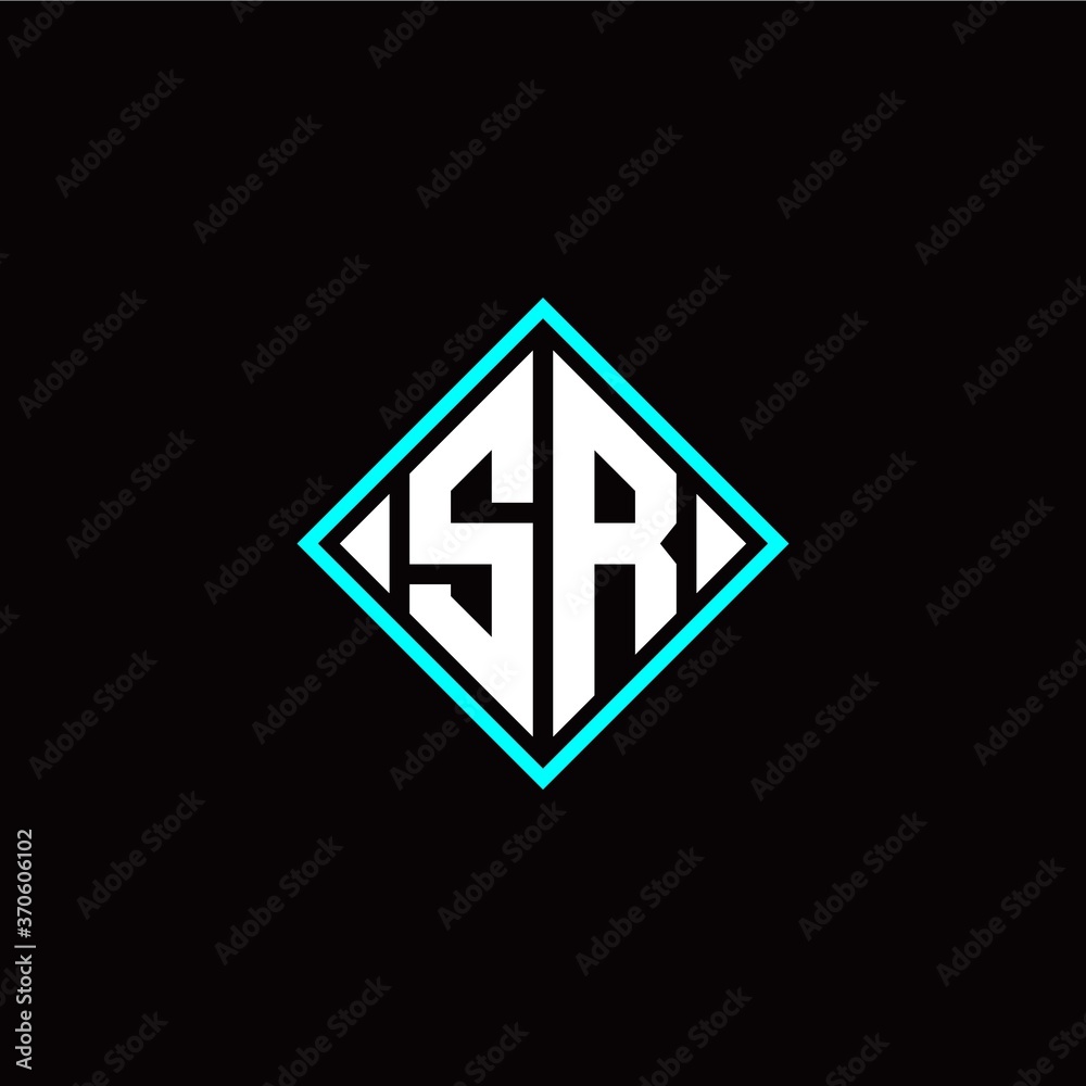 Initial S R letter with square style logo template vector Initial S R letter with square style logo template vector