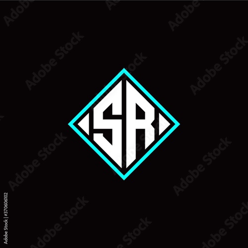 Initial S R letter with square style logo template vector Free Download Initial S R letter with square style logo template vector - GFXLoad