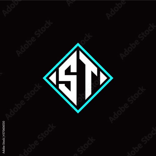 Free Download Initial S T letter with square style logo template vector - GFXLoad