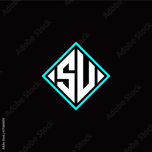 Free Download Initial S U letter with square style logo template vector - GFXLoad