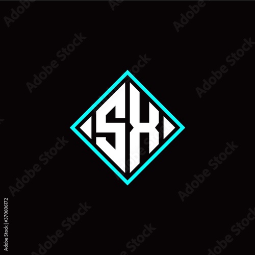 Initial S X letter with square style logo template vector Free Download Initial S X letter with square style logo template vector - GFXLoad