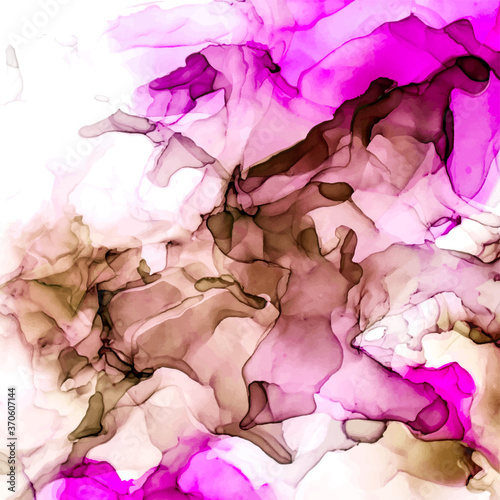 Pink and peachy shades watercolor background, wet liquid