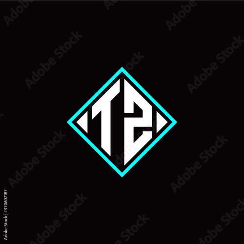 Initial T Z letter with square style logo template vector Free Download Initial T Z letter with square style logo template vector - GFXLoad