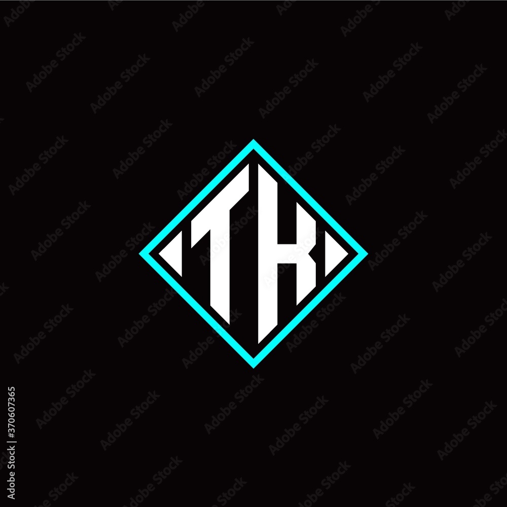 Initial T K letter with square style logo template vector Initial T K letter with square style logo template vector