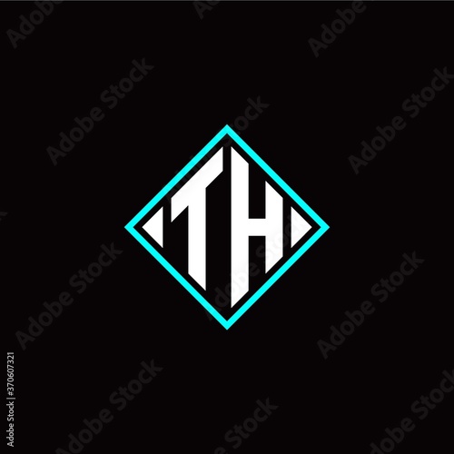 Free Download Initial T H letter with square style logo template vector - GFXLoad
