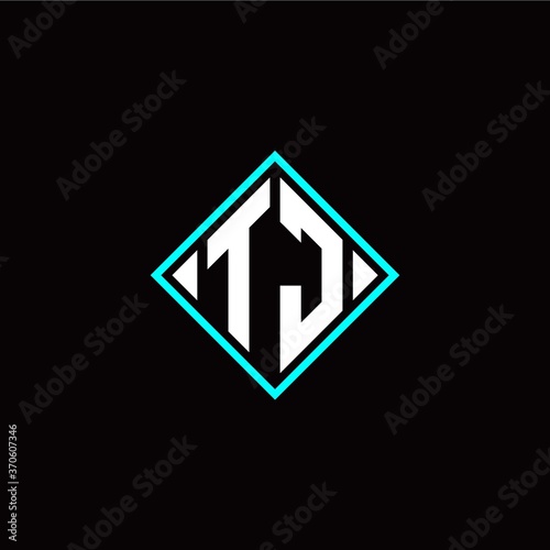 Free Download Initial T J letter with square style logo template vector - GFXLoad