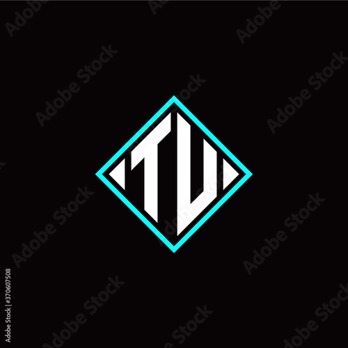 Free Download Initial T U letter with square style logo template vector - GFXLoad