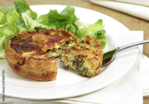 Leek Quiche and Salad in a Plate