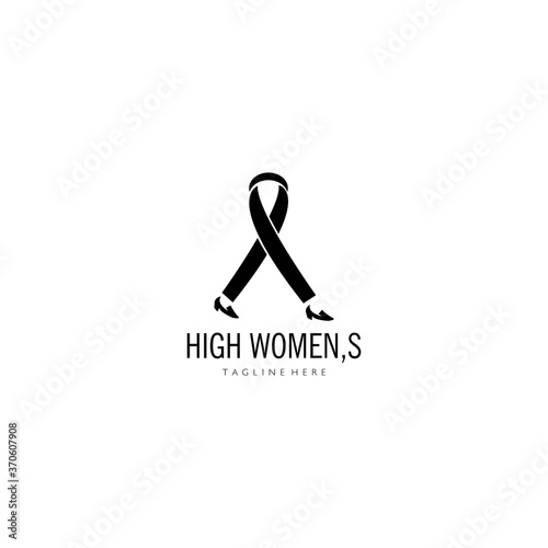 high woman logo illustration design template vector
