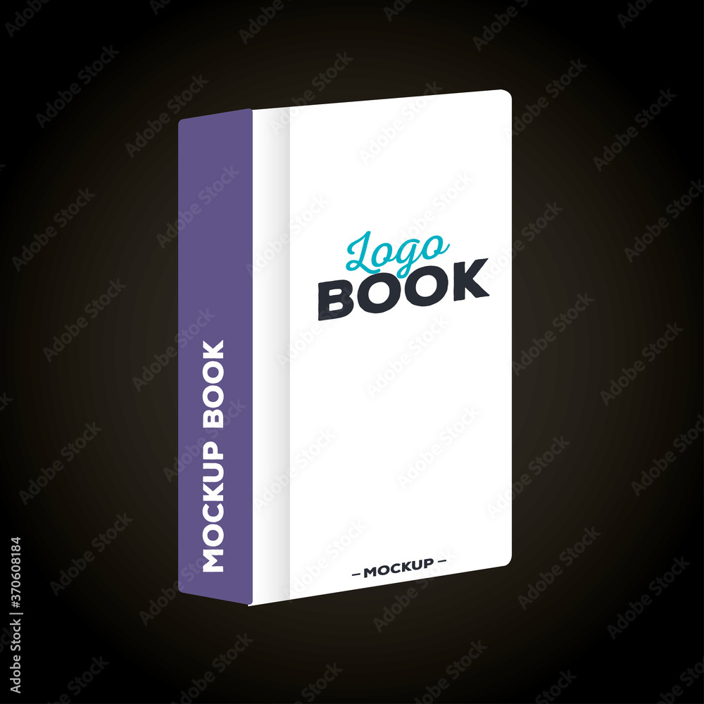 corporate identity branding mockup, mockup with book of cover white and purple color vector illustration design