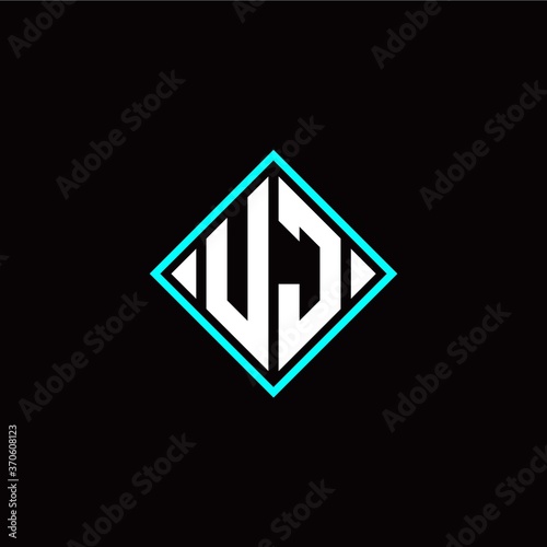 Free Download Initial U J letter with square style logo template vector - GFXLoad