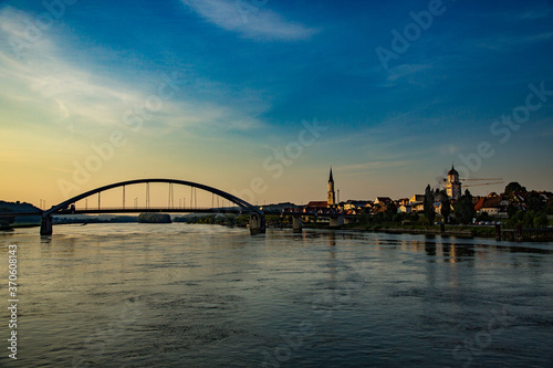 A bridge over the Danube River near Passau Germany