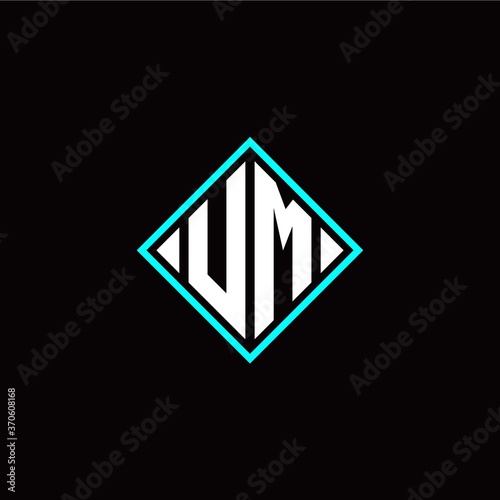 Free Download Initial U M letter with square style logo template vector - GFXLoad