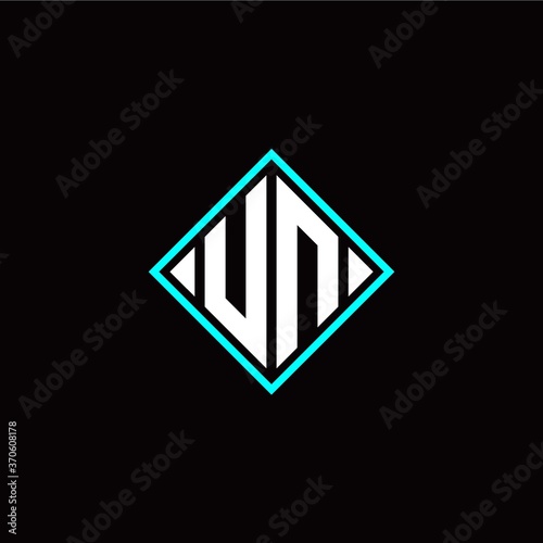 Initial U N letter with square style logo template vector Free Download Initial U N letter with square style logo template vector - GFXLoad