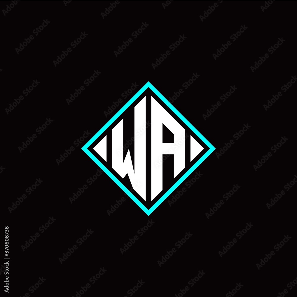 Initial W A letter with square style logo template vector Initial W A letter with square style logo template vector