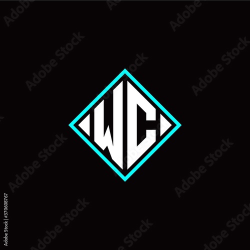 Initial W C letter with square style logo template vector Free Download Initial W C letter with square style logo template vector - GFXLoad