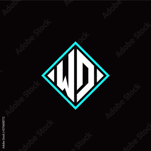Initial W D letter with square style logo template vector Free Download Initial W D letter with square style logo template vector - GFXLoad