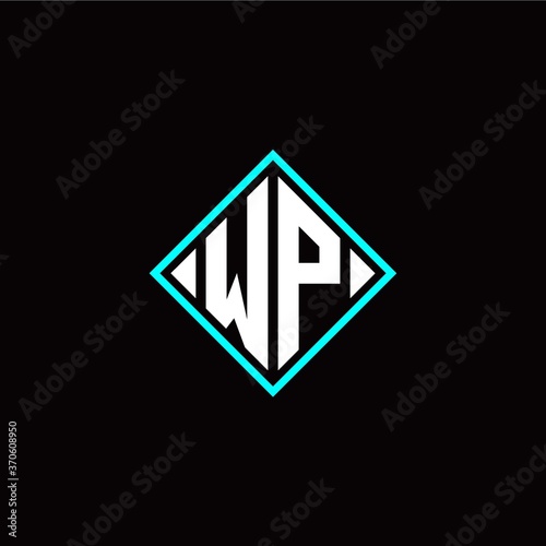 Free Download Initial W P letter with square style logo template vector - GFXLoad