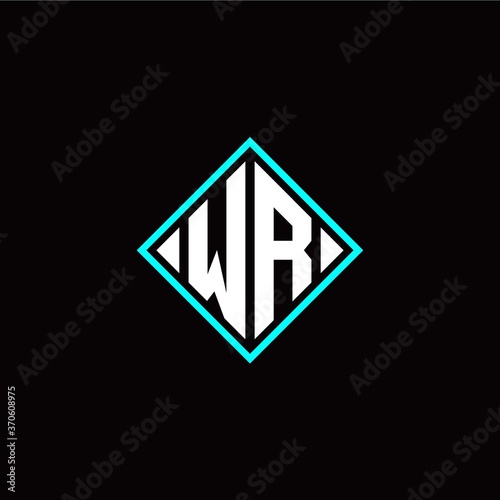 Free Download Initial W R letter with square style logo template vector - GFXLoad