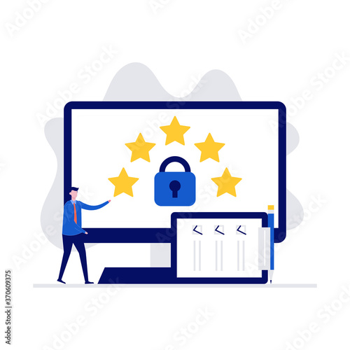 New european GDPR vector illustration concept. General data protection regulation. Modern flat style for landing page, mobile app, poster, flyer, web banner, infographics, hero images