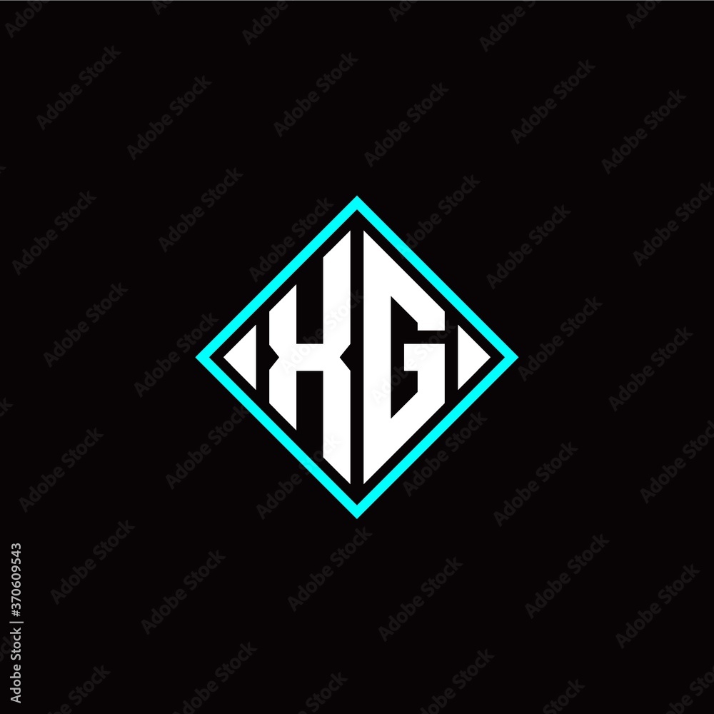 Initial X G letter with square style logo template vector Initial X G letter with square style logo template vector