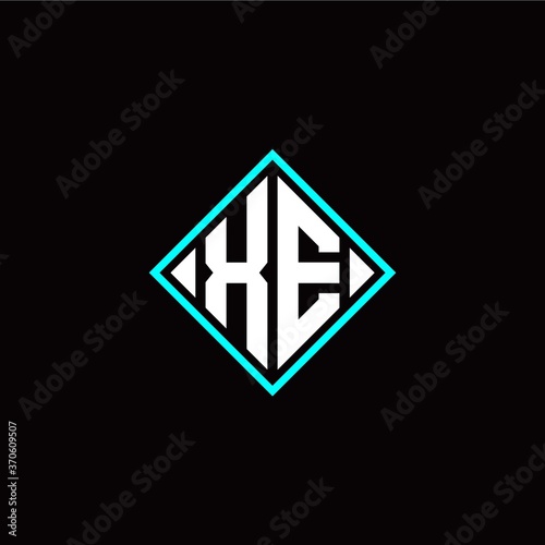 Free Download Initial X E letter with square style logo template vector - GFXLoad