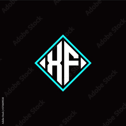 Free Download Initial X F letter with square style logo template vector - GFXLoad