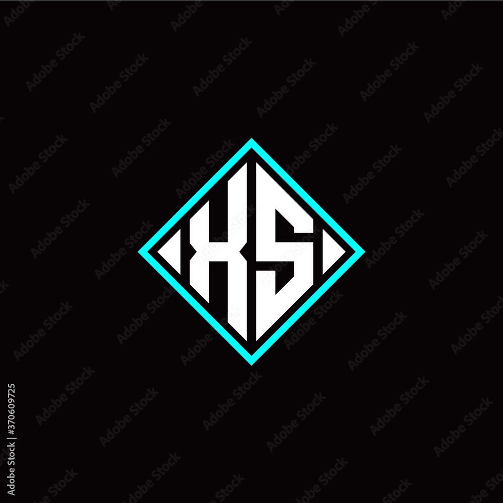 Initial X S letter with square style logo template vector Initial X S letter with square style logo template vector
