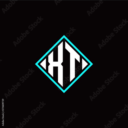 Free Download Initial X T letter with square style logo template vector - GFXLoad