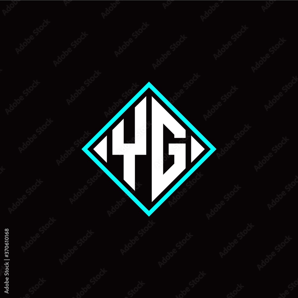 Initial Y G letter with square style logo template vector Initial Y G letter with square style logo template vector