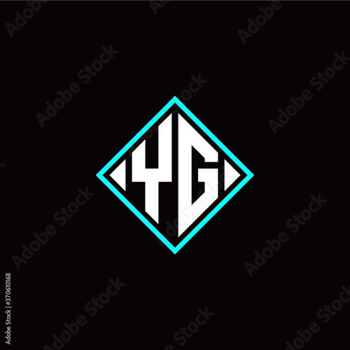Free Download Initial Y G letter with square style logo template vector - GFXLoad