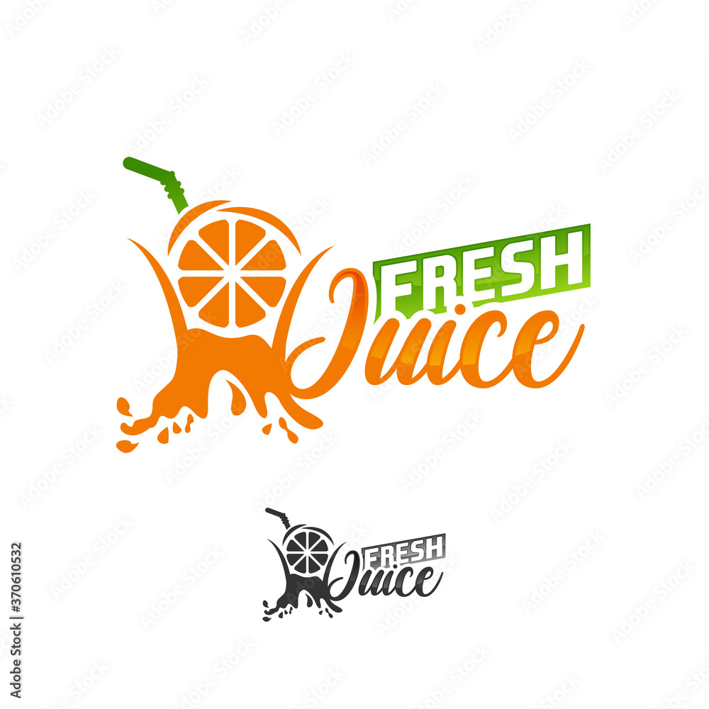 Fruit juice logo. Fresh drink logo. Vector illustration, Fresh Juice logo designs template