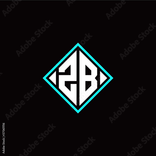 Free Download Initial Z B letter with square style logo template vector - GFXLoad