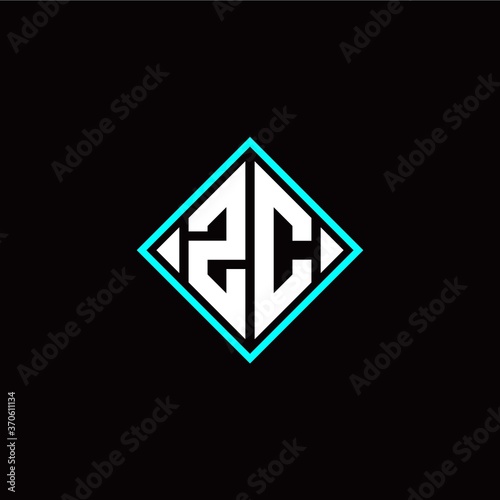 Initial Z C letter with square style logo template vector Free Download Initial Z C letter with square style logo template vector - GFXLoad