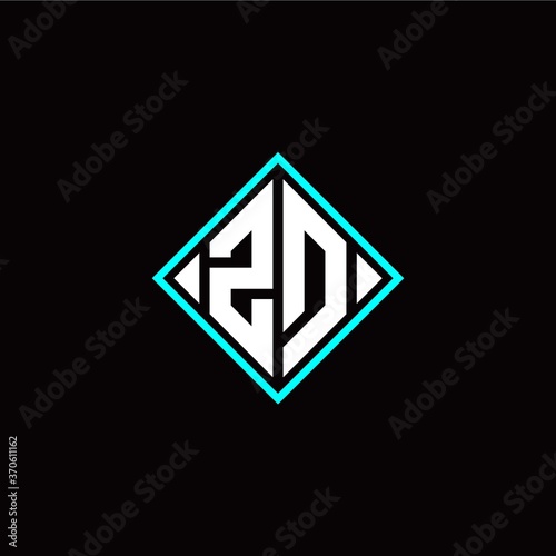 Free Download Initial Z D letter with square style logo template vector - GFXLoad