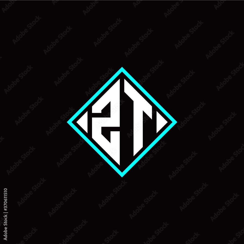Initial Z T letter with square style logo template vector Initial Z T letter with square style logo template vector